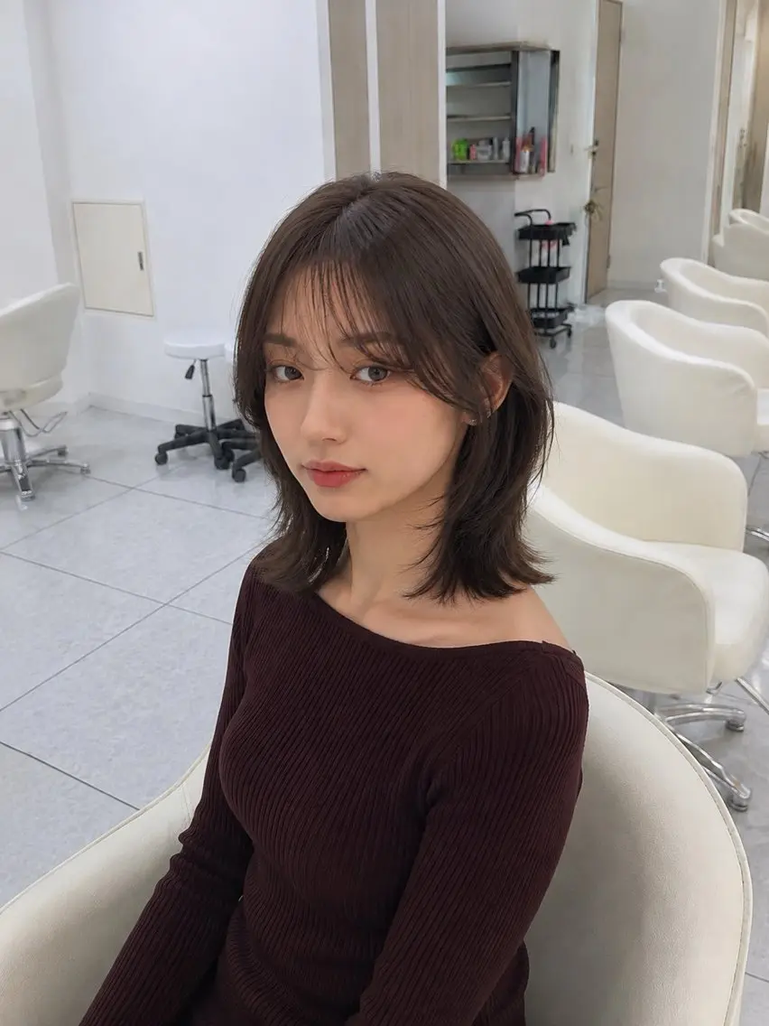 ミディアム カット ヘアカラー トリートメント FORCE 荻原卓冶のヘアスタイル