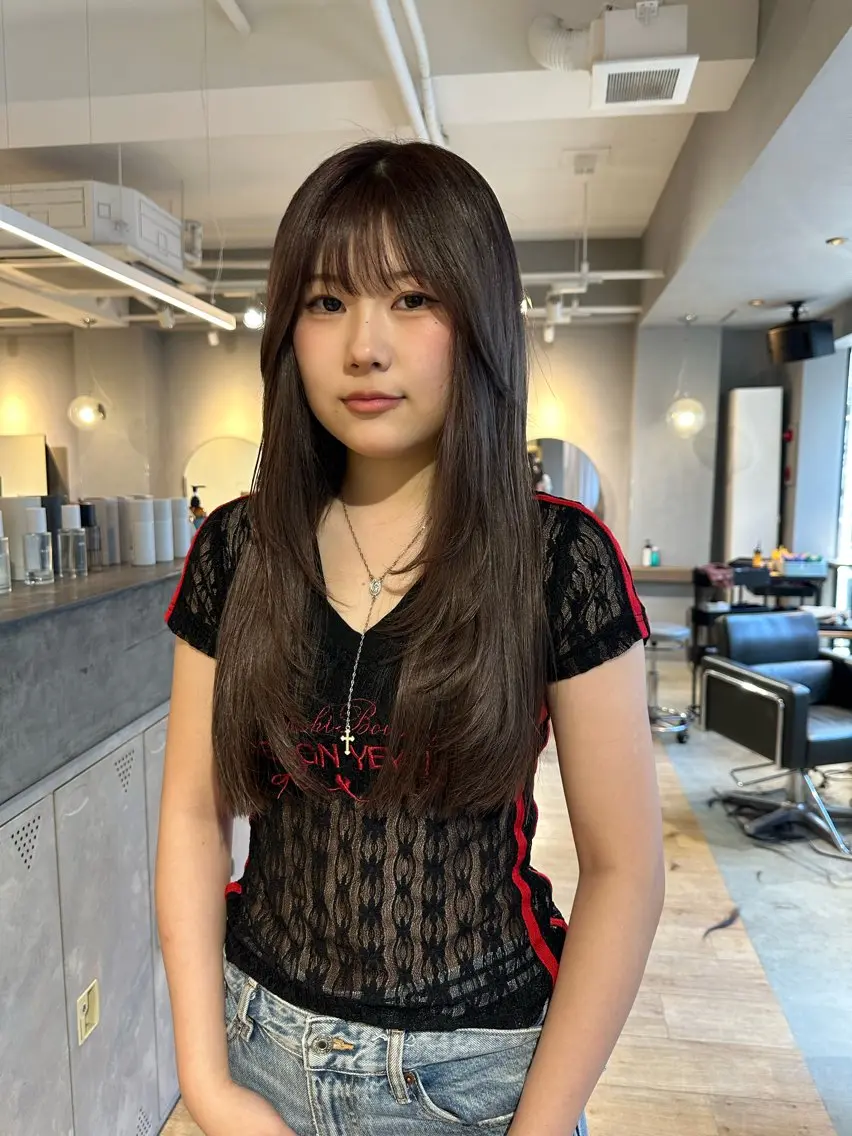 ロング カラー カット ヘアカラー エクステ 美髪・シールエクステ ホソタニリョウコのヘアスタイル