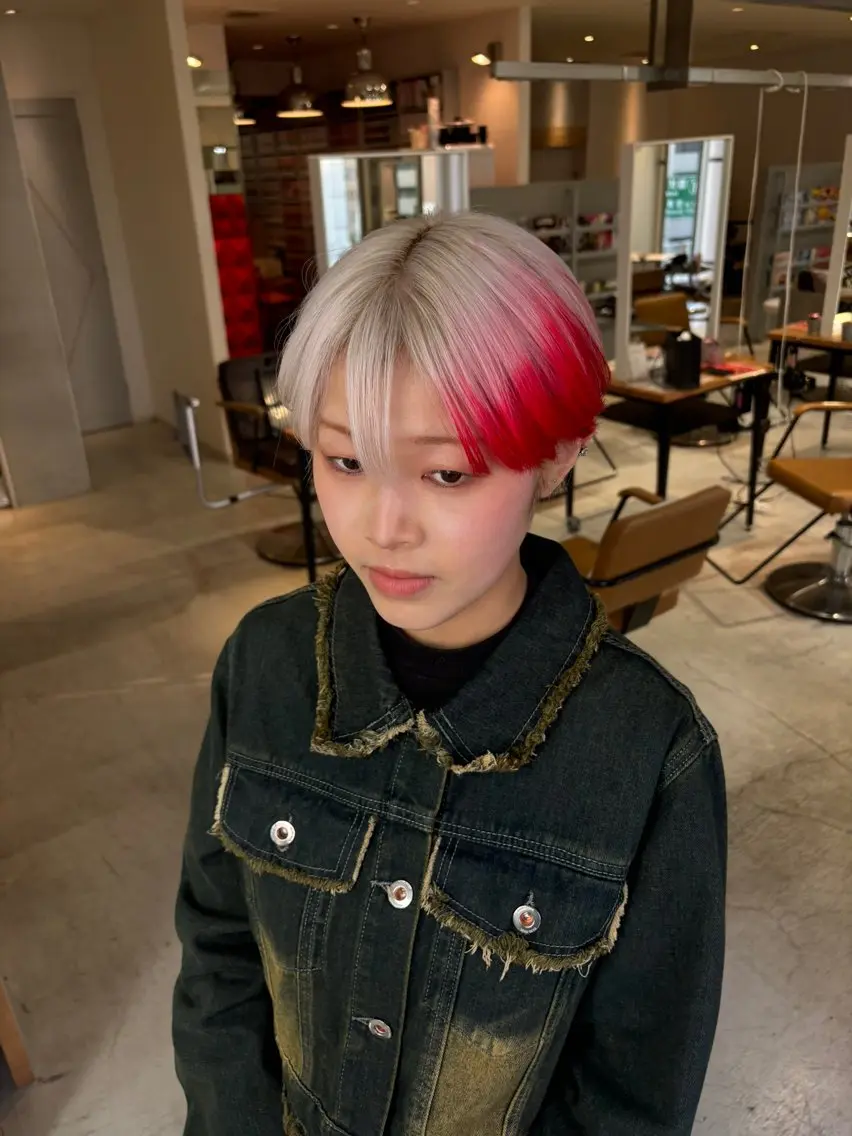 ショート カラー ヘアカラー トリートメント 元地雷系美容師🫶 RYUSEI🐈‍⬛のヘアスタイル