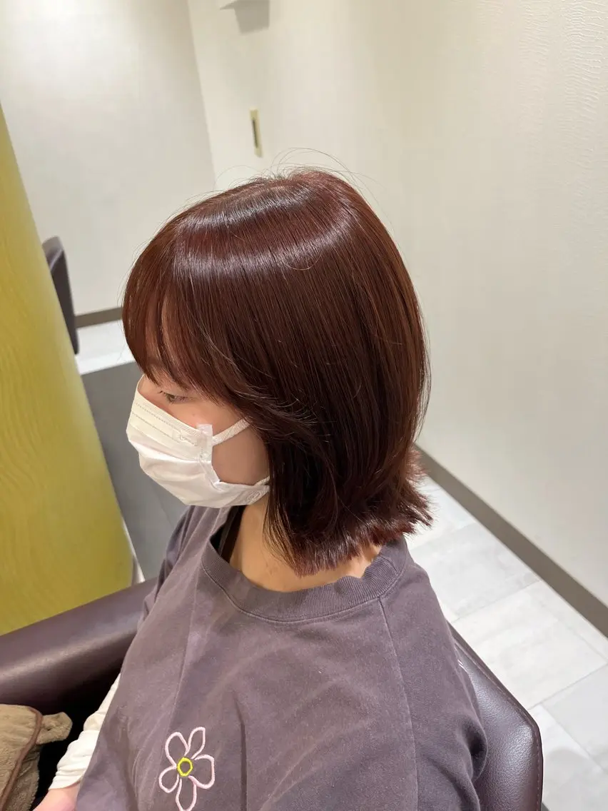 ミディアム ボブ くびれヘア 藤原 智恵のヘアスタイル