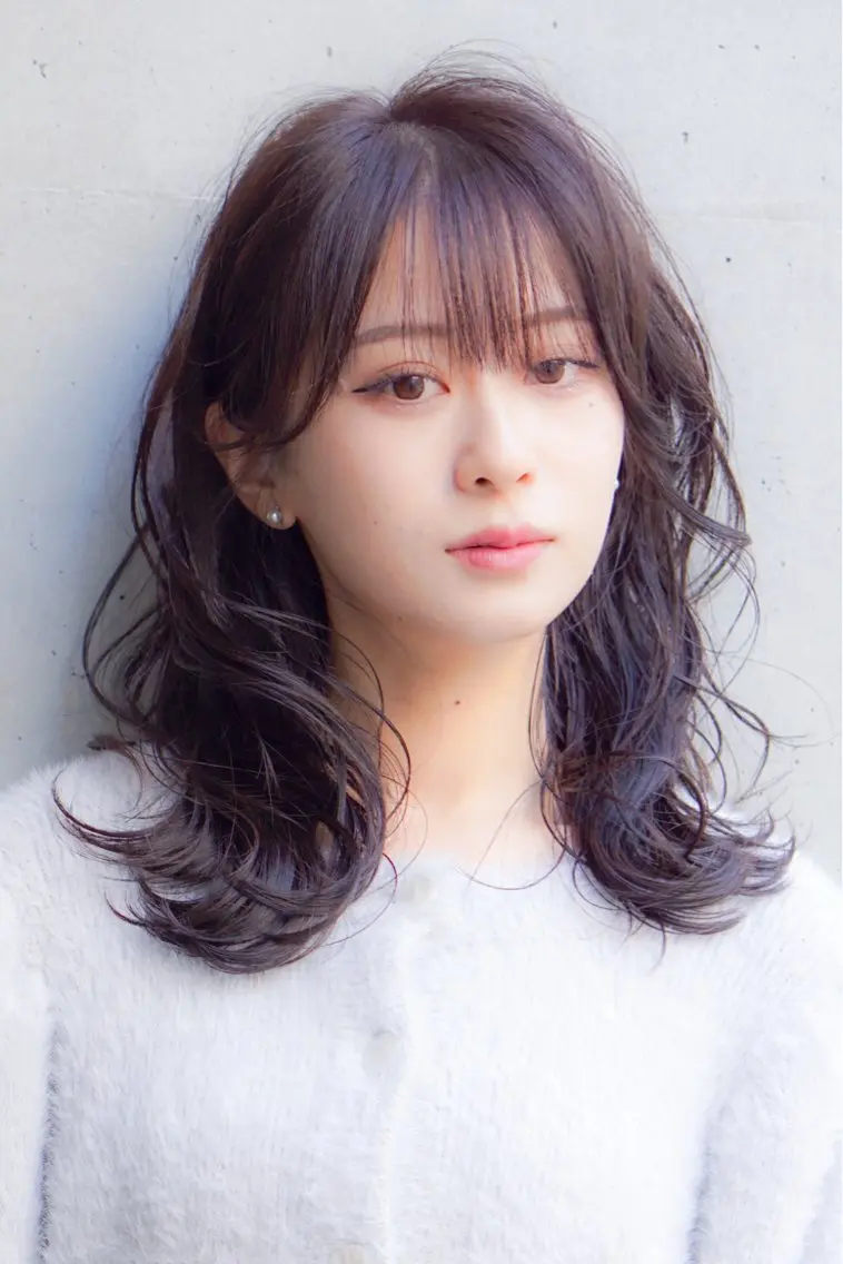 セミロング パーマ カット パーマ 縮毛矯正 トリートメント イシカワ 南柏/髪質改善のヘアスタイル