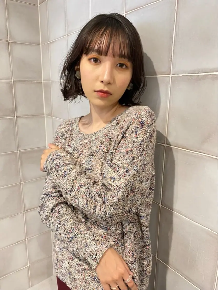ミディアム カラー ヘアカラー 沢井涼人 ✂︎ 艶髪のヘアスタイル