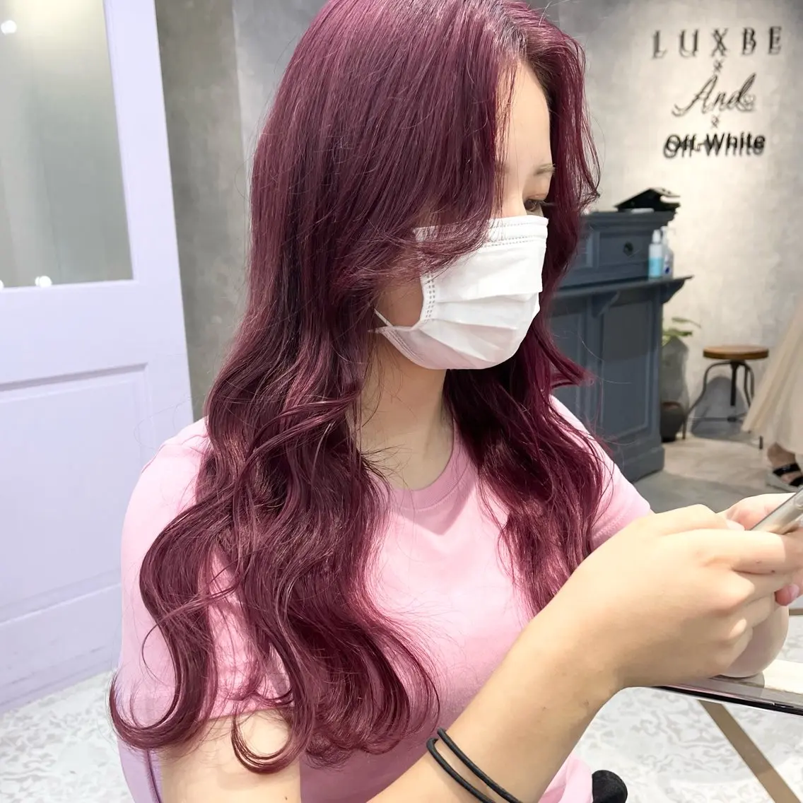 ロング ヘアカラー 羽.シールエクステ 🍓 篠田梓のヘアスタイル