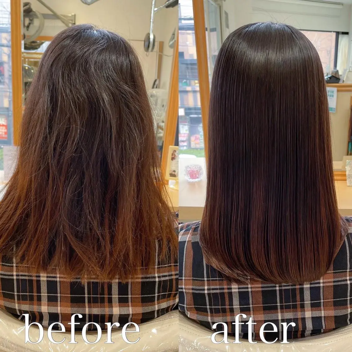 セミロング 縮毛矯正 トリートメント 美髪⭐︎髪質改善 井上 康司のヘアスタイル
