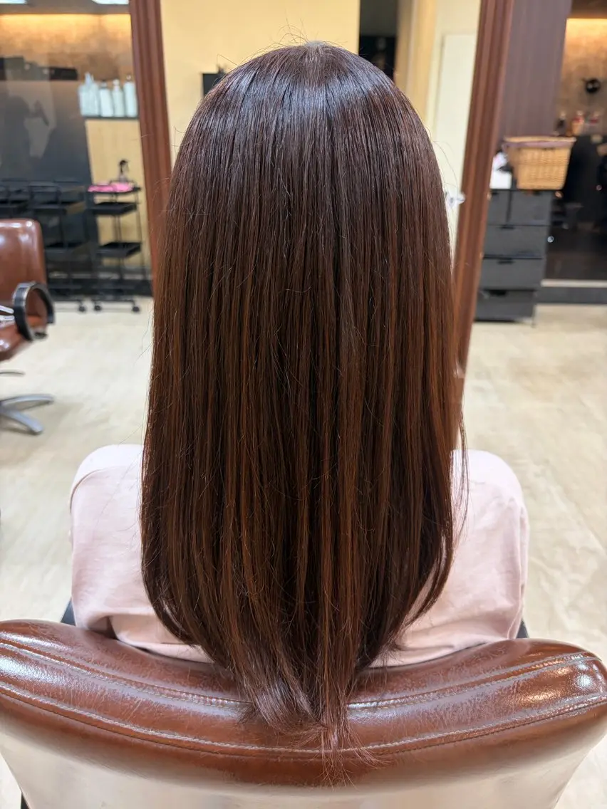 ロング カラー ブラウンカラー ピンクカラー ピンクブラウン ヘアカラー 西村 瑠菜のヘアスタイル