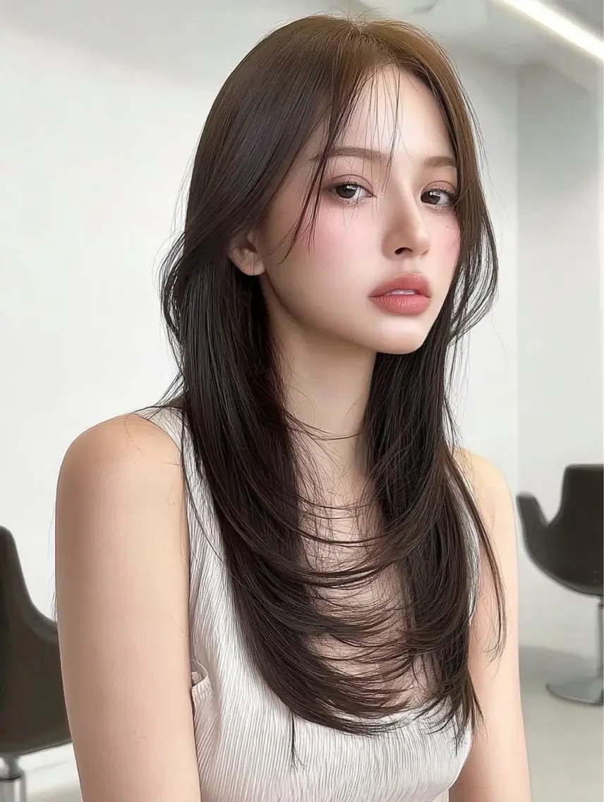 ロング カラー ブリーチ 透明感カラー ダブルカラー ブリーチなしカラー カット ヘアカラー トリートメント りきと🦋河原町 縮毛矯正/艶カラーのヘアスタイル