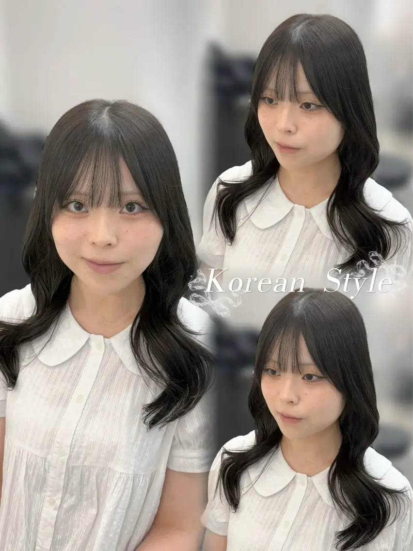 セミロング カット ヘアカラー トリートメント 𝜗𝜚cocoro 韓国𝜗𝜚のヘアスタイル