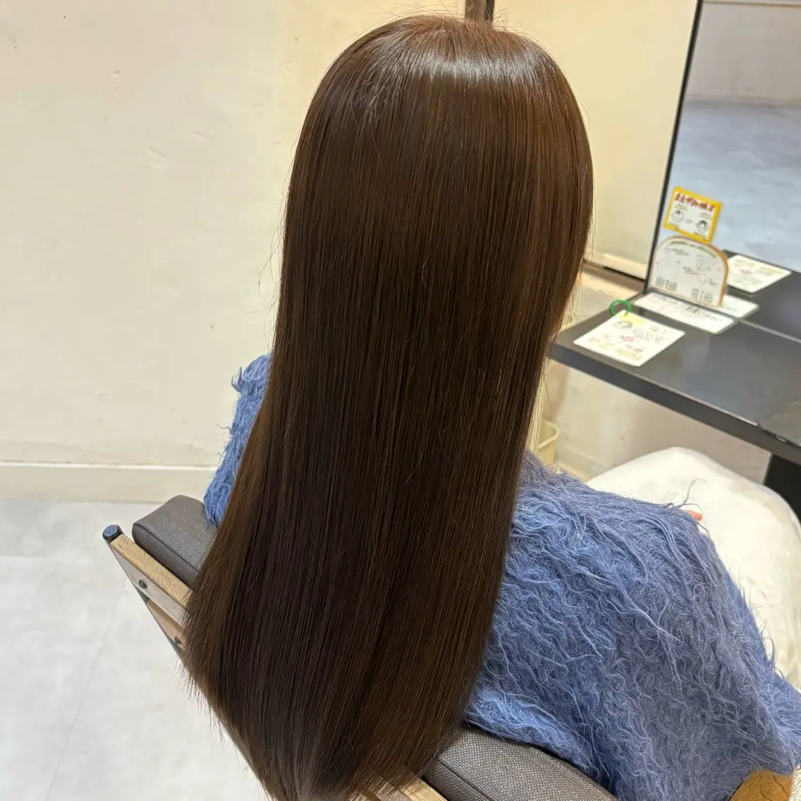 セミロング カラー ブラウンカラー オリーブブラウン カット トリートメント ヘッドスパ 縮毛矯正/艶カラー Yuzuのヘアスタイル