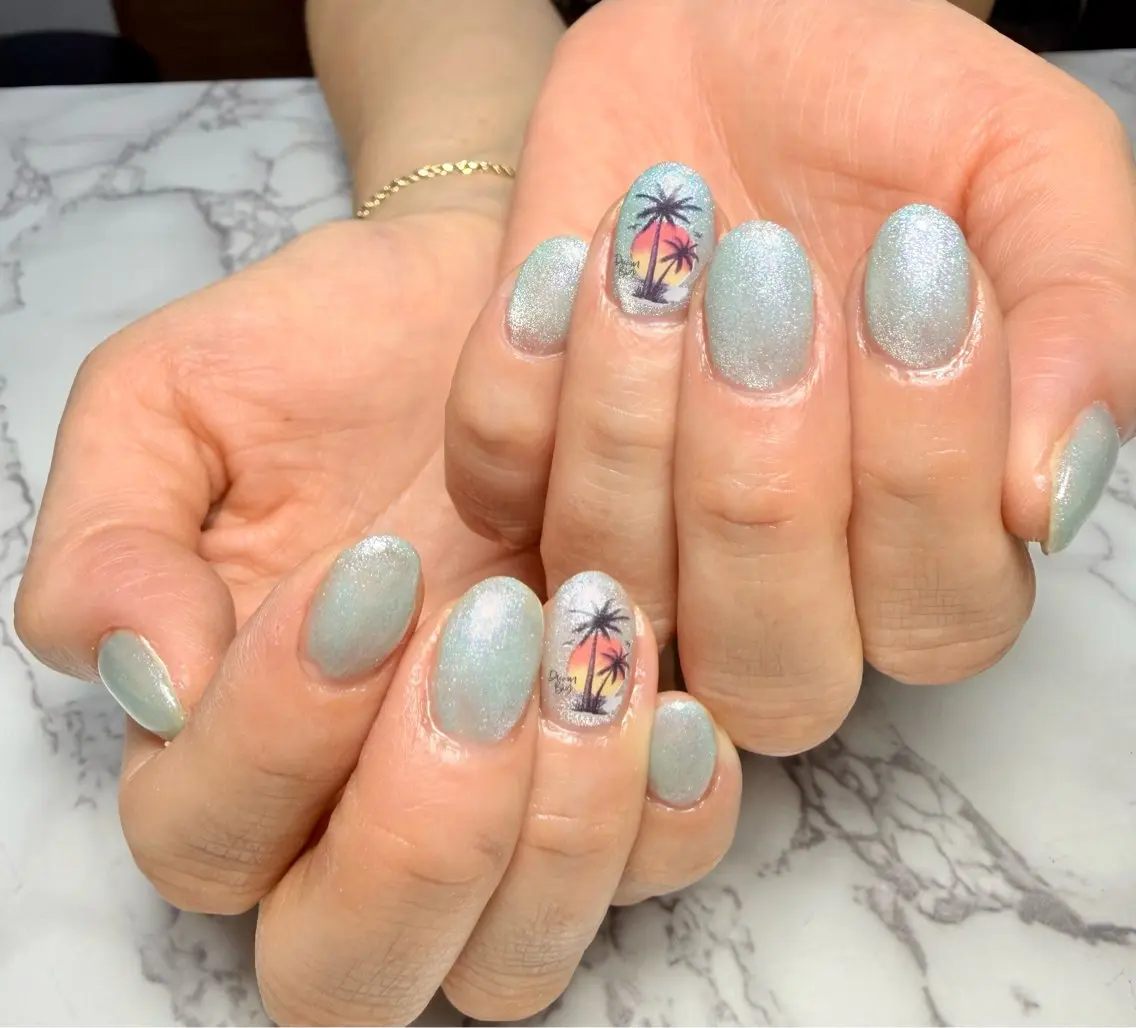 ネイル アニマル柄 アートネイル チークネイル フラッシュネイル フラッシュマグ Mai’s nailのネイルデザイン