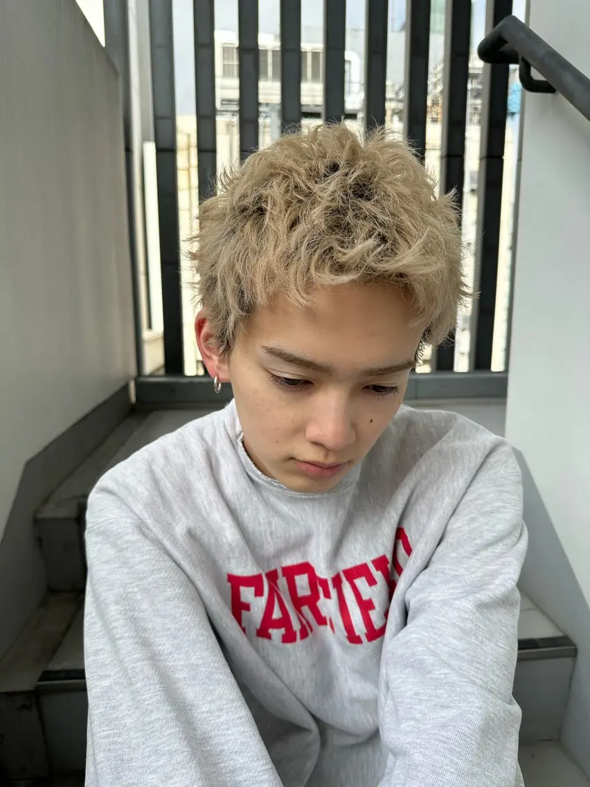 ショート カラー ベリーショート かきあげバング 韓国風ヘア ショートヘア 上質な大人メンズ スタイル【店長】原口のヘアスタイル
