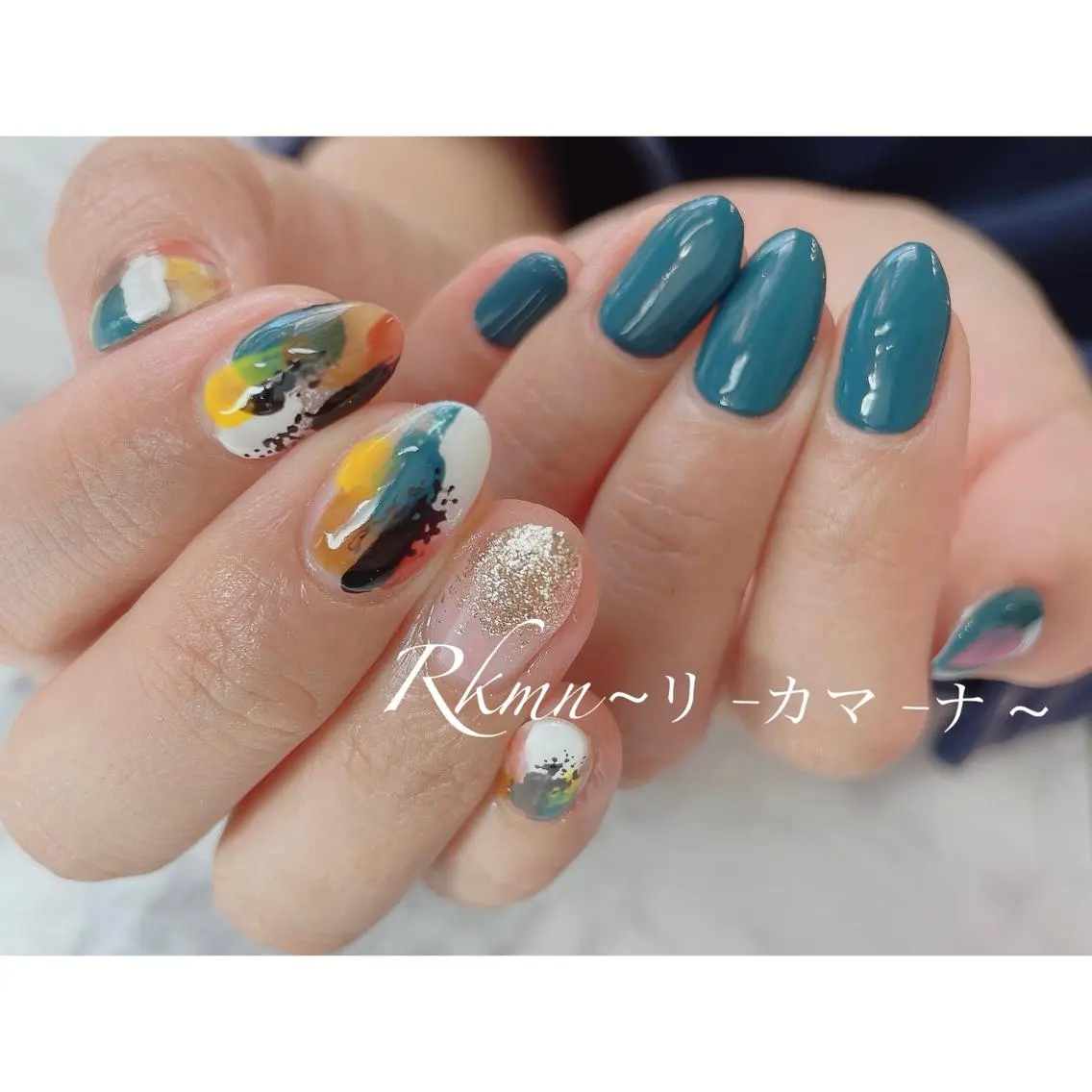ネイル アートネイル ラメ(グリッター) ニュアンスネイル 春ネイル ハンドネイル フットネイル ハンドケア Rkmn ~リ-カマ-ナ~のネイルデザイン