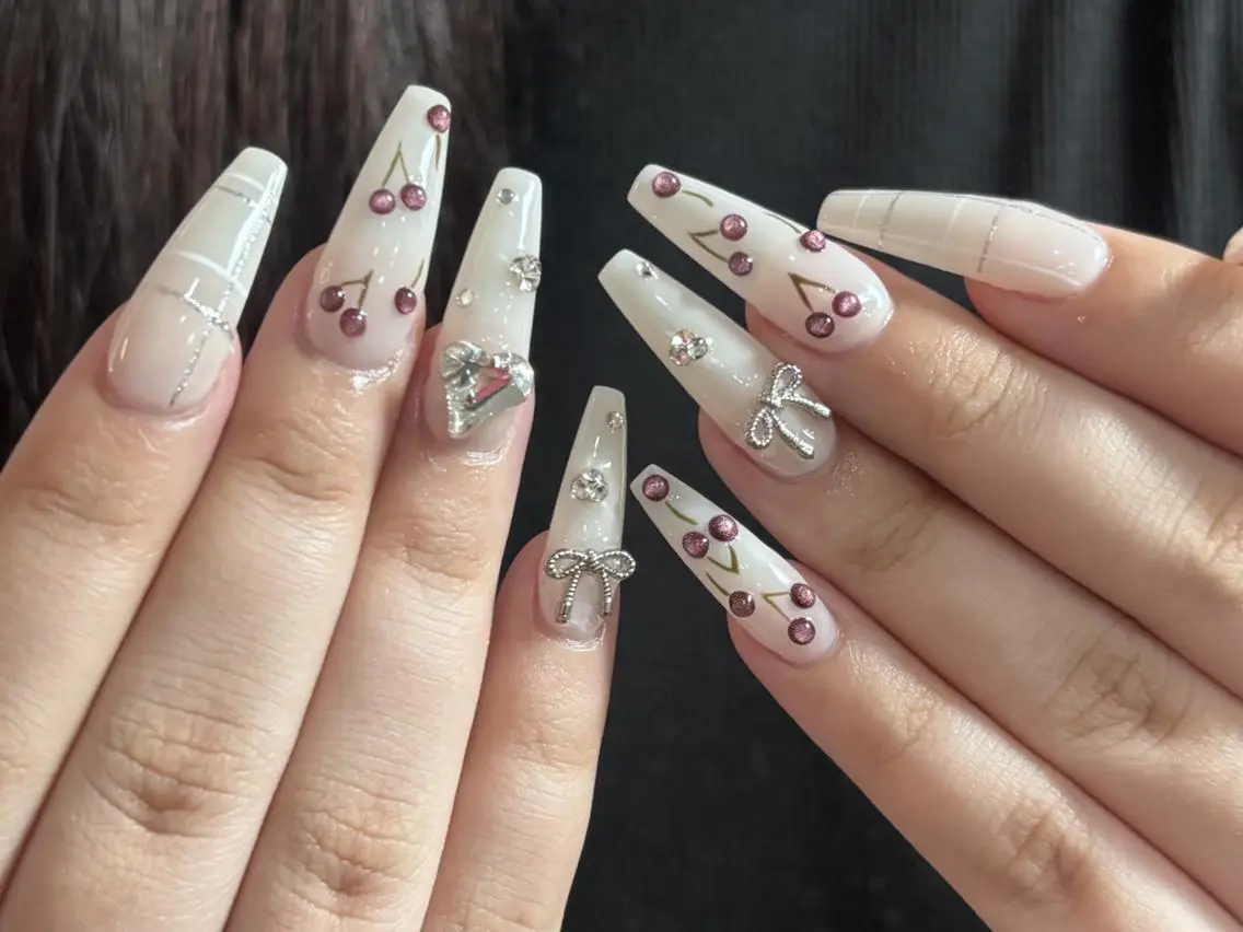 ネイル ボルドー チークネイル 長さ出し フレンチネイル ジェルネイル アンアンBelle Nail 池袋のネイルデザイン