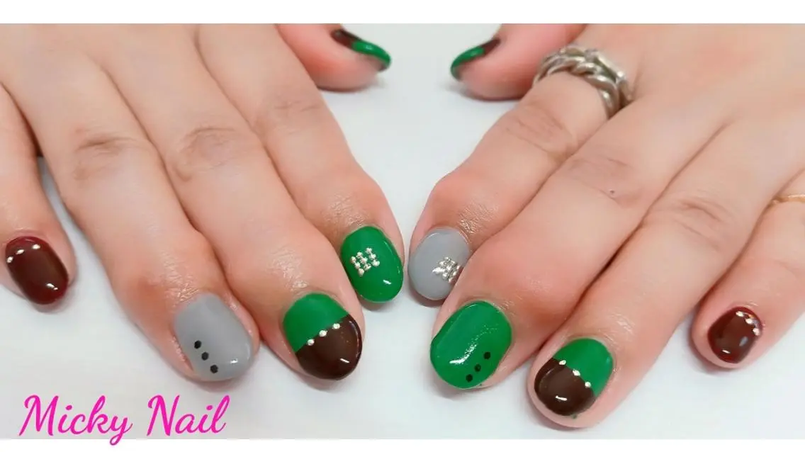ネイル アートネイル グリーン Micky nail chikushinoのその他イメージ