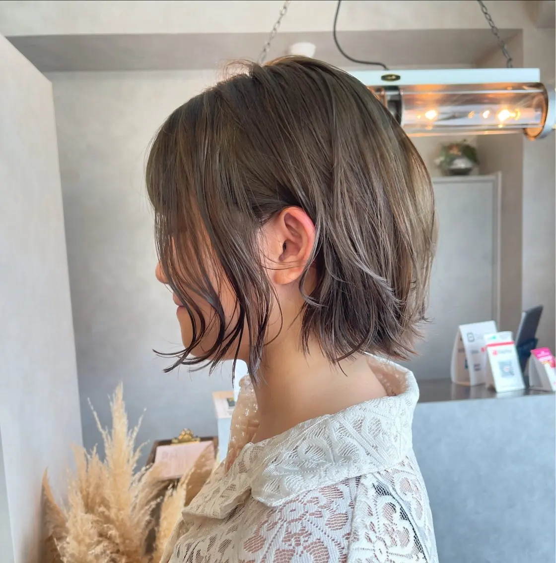 ショート カラー ブリーチ ダブルカラー ブリーチなしカラー オリーブカラー ダブルカラー /まつ毛パーマ🎀のヘアスタイル