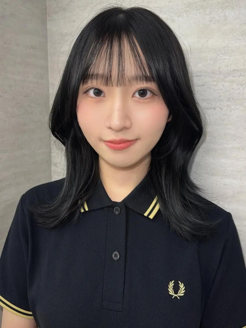 ミディアム カラー ヘアアレンジ カット ヘアカラー 韓国レイヤーカット/ 儚げカラーチナツのヘアスタイル