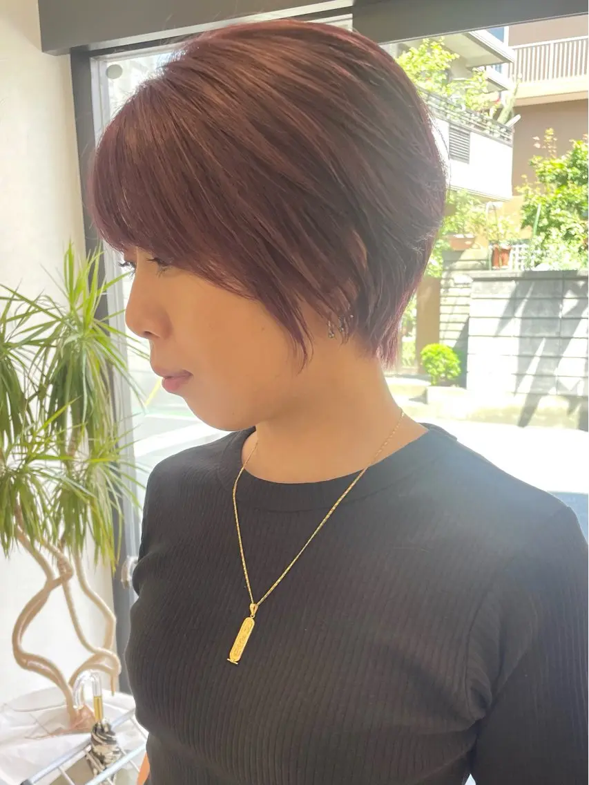 ショート ピンクブラウン ショートヘア カット ヘアカラー トリートメント 【ボブ/個室サロン】 癒し空間mimuraのヘアスタイル