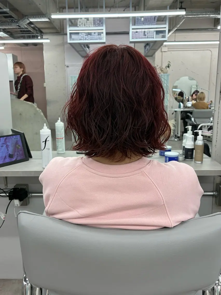 ショート カラー パーマ ボブ 杉浦 彰紀のヘアスタイル