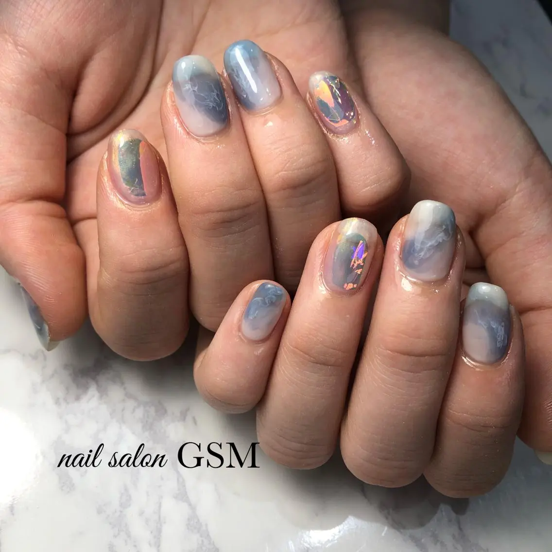 ネイル 氷ネイル・うるうるネイル ハンドネイル nail salon GSMのネイルデザイン