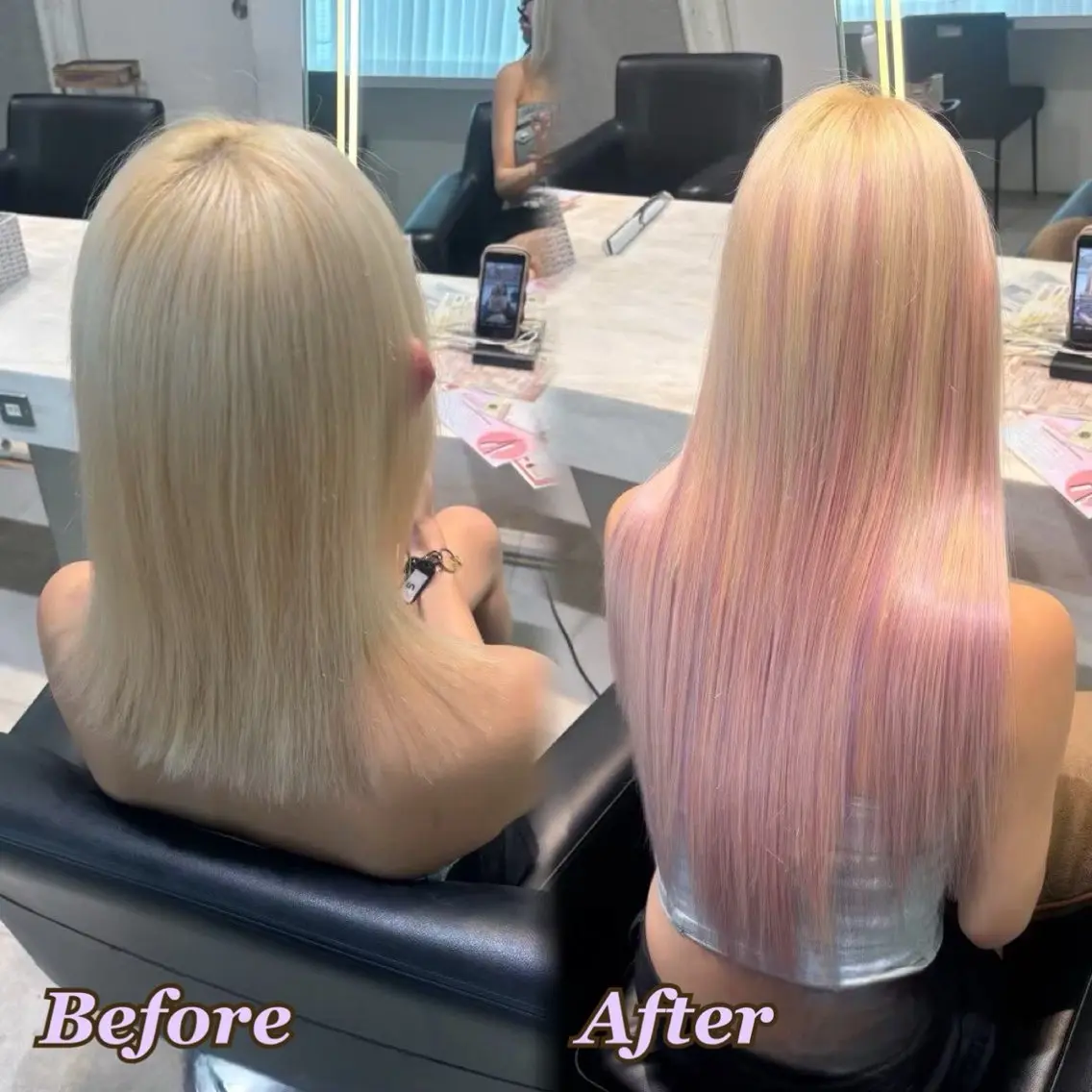 エクステ ヘアメ🎀ハイトーン 🩵エクステ🪄しほのヘアスタイル