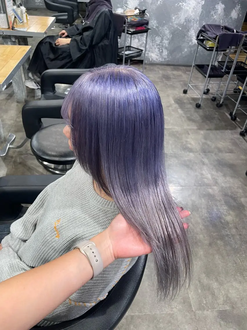 セミロング カラー ヘアカラー ハイトーン 横浜💞ミオのヘアスタイル