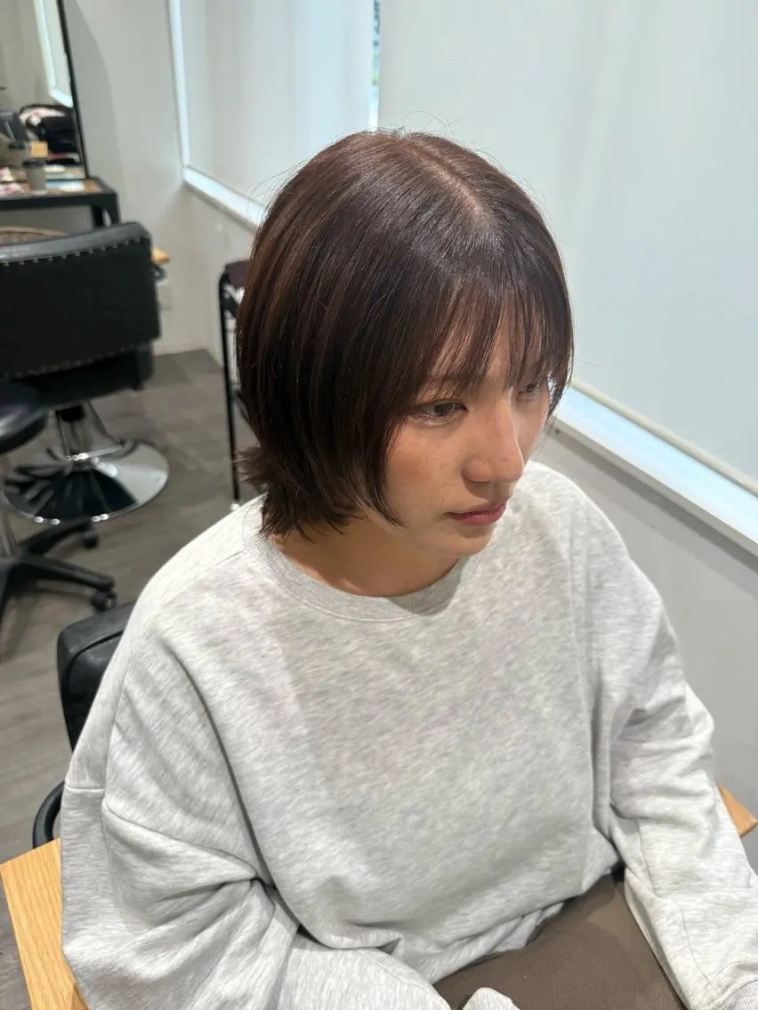 ミディアム カラー ボブレイヤー ボブ レイヤーカット カット ヘアカラー トリートメント 艶髪レイヤー上田 紗也🇰🇷💗のヘアスタイル