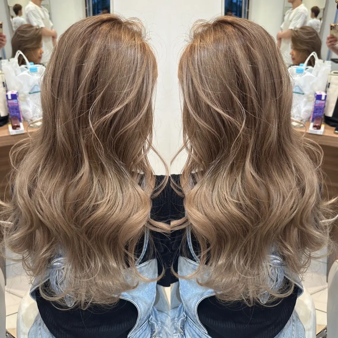 ロング バレイヤージュ ボブ🌈ナツヤのヘアスタイル