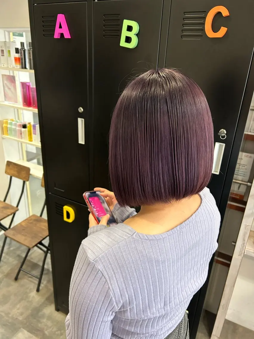 ミディアム カラー ブリーチ ラベンダーカラー 吉村 夏椰のヘアスタイル