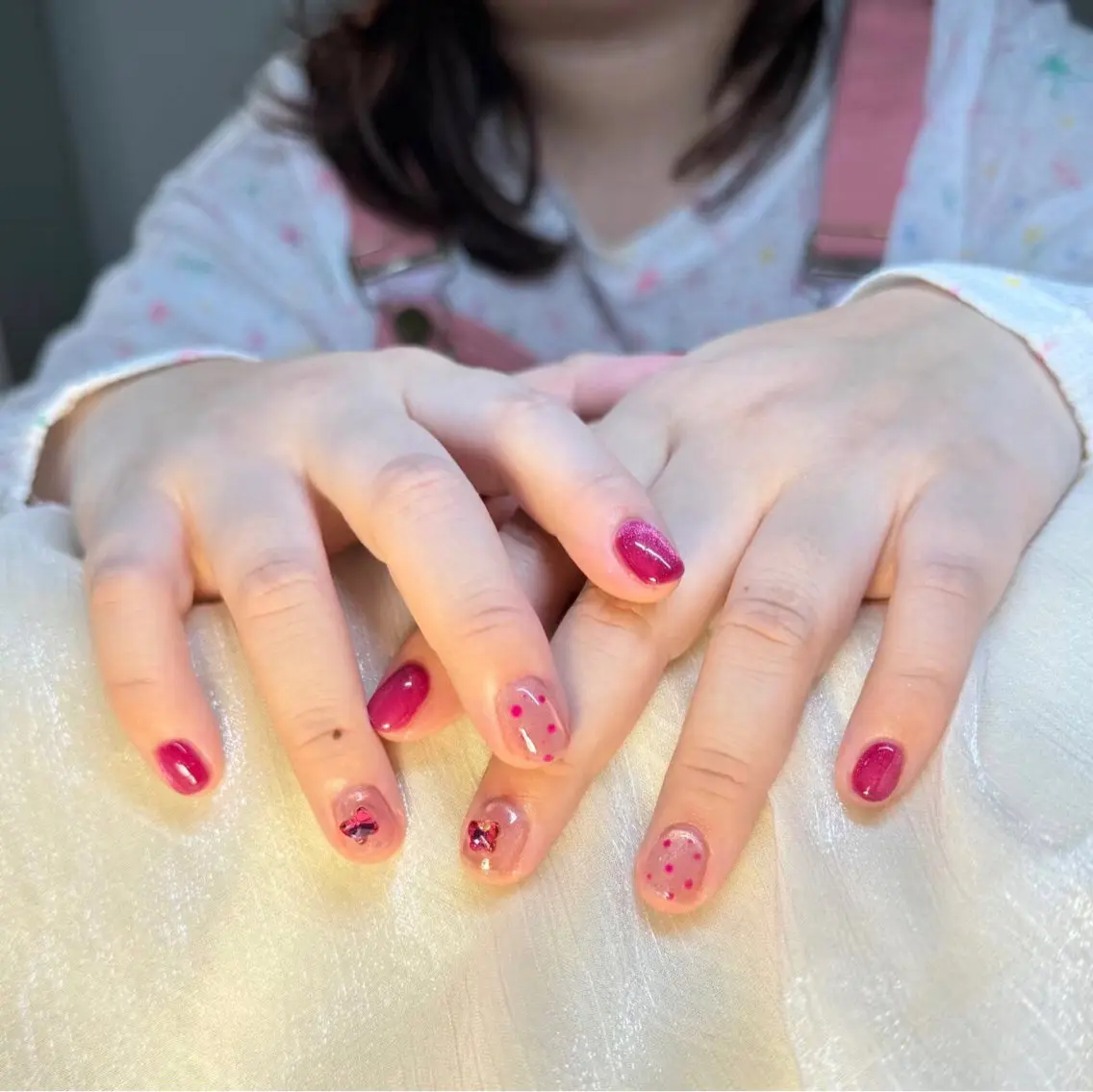 ネイル 持ち込み ピンク 谷口 雪のネイルデザイン