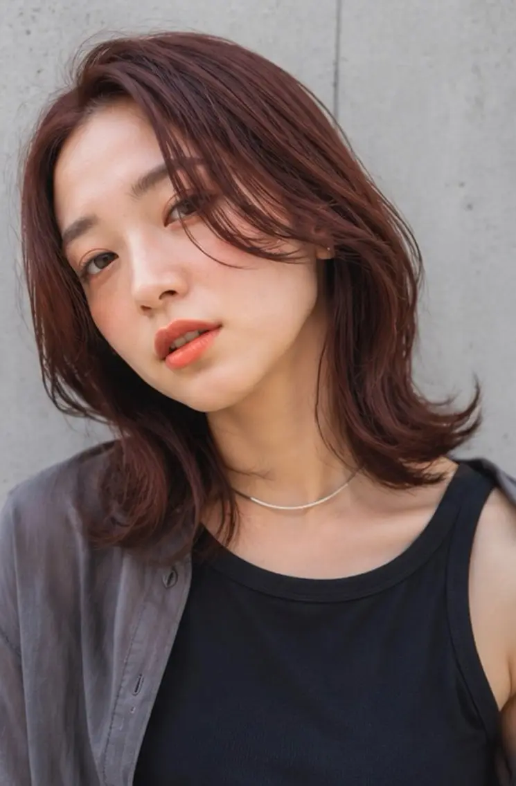 ミディアム カラー カット ヘアカラー トリートメント Garden 浅草蔵前のヘアスタイル