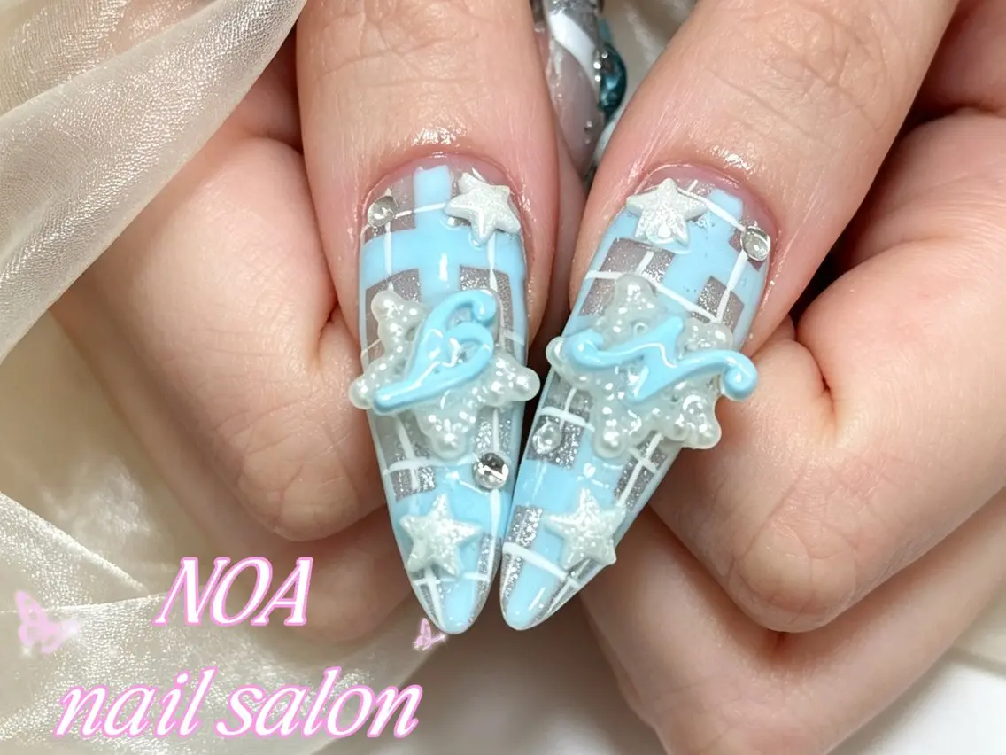 ロング 韓国風ヘア ハンドネイル Noa Nail みつきのネイルデザイン