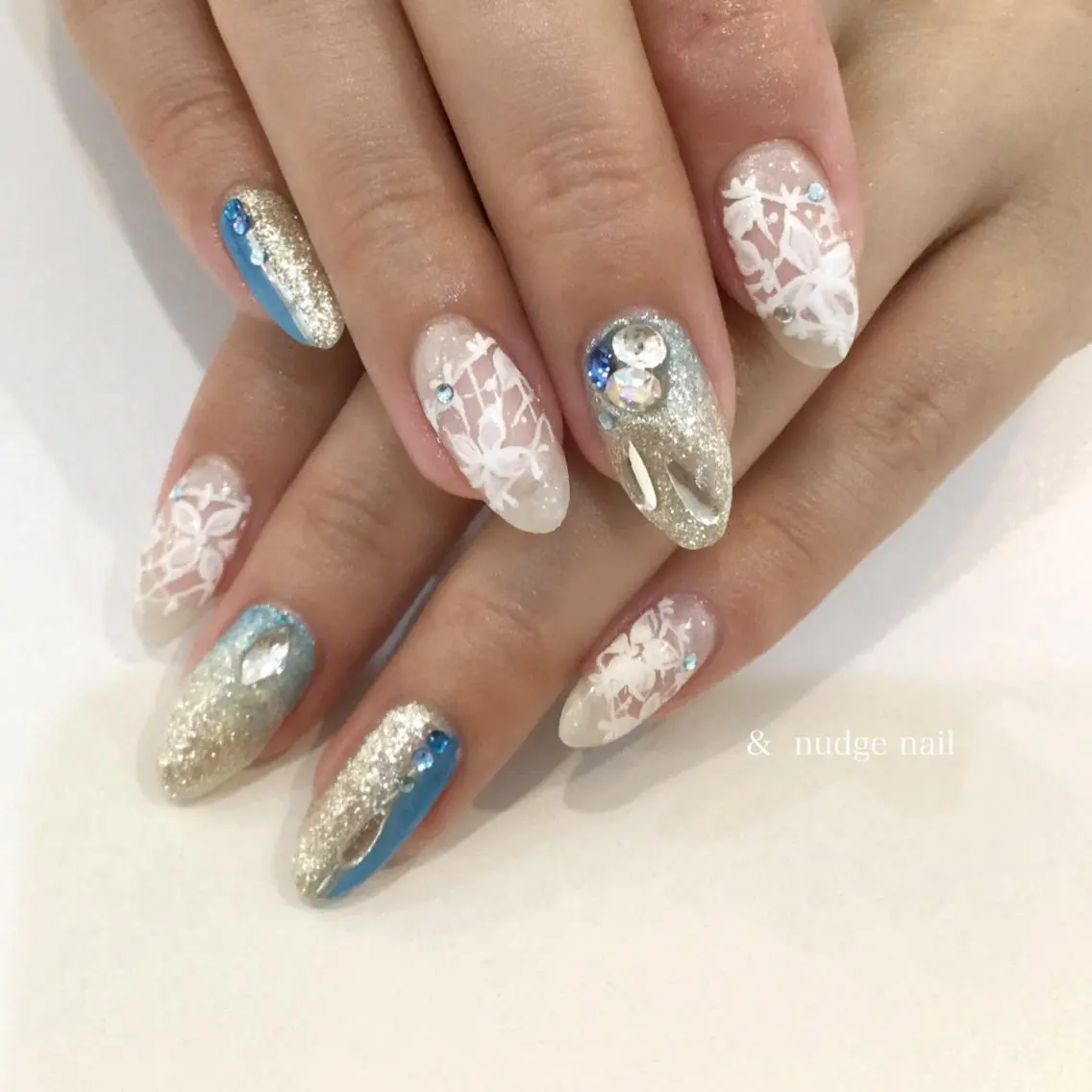セミロング ネイル ハンドネイル &nudgenail 本多のネイルデザイン