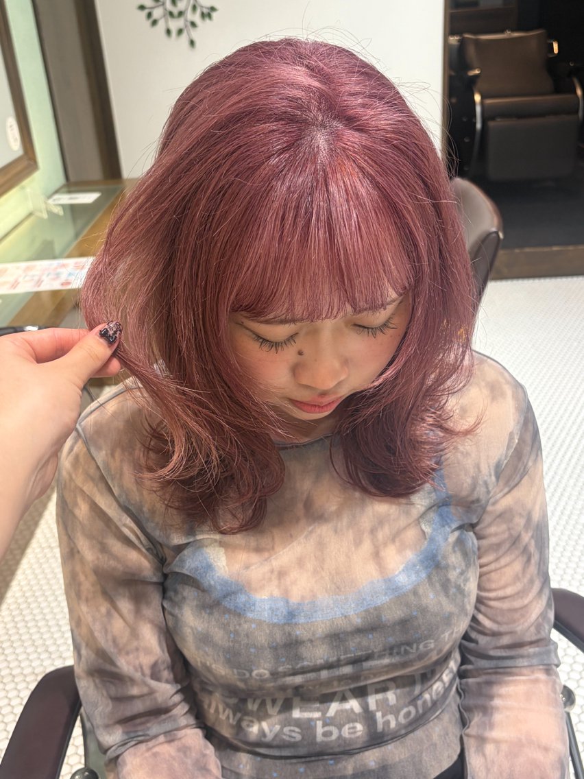 ミディアム カラー カット ヘアカラー トリートメント ボブ&寒色🎐ᩚ 短髪 COCOROのヘアスタイル