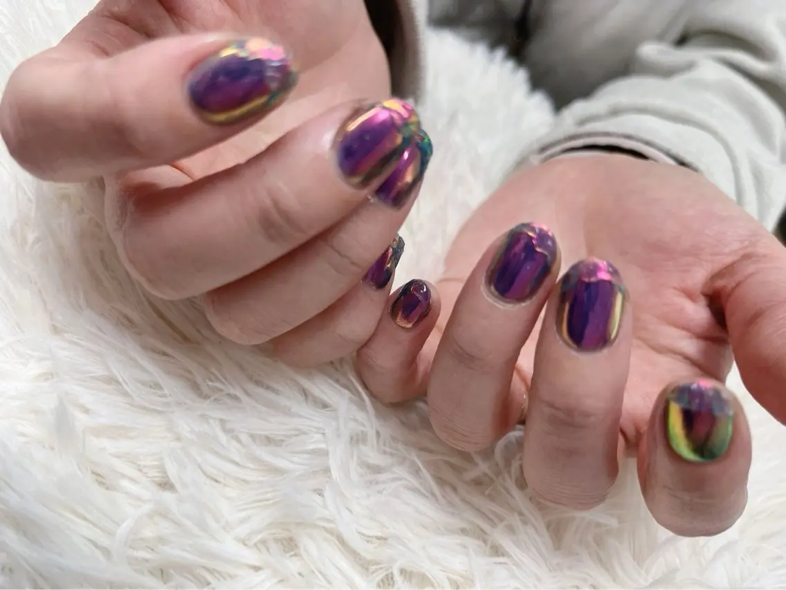 ネイル オーロラネイル ブルー ek.nail⭐︎ kanaのネイルデザイン