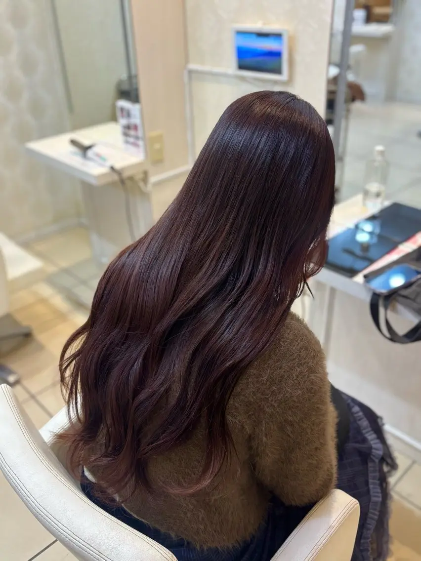 ロング カラー ラベンダーカラー ピンクカラー ピンクラベンダー はらだ すずのヘアスタイル