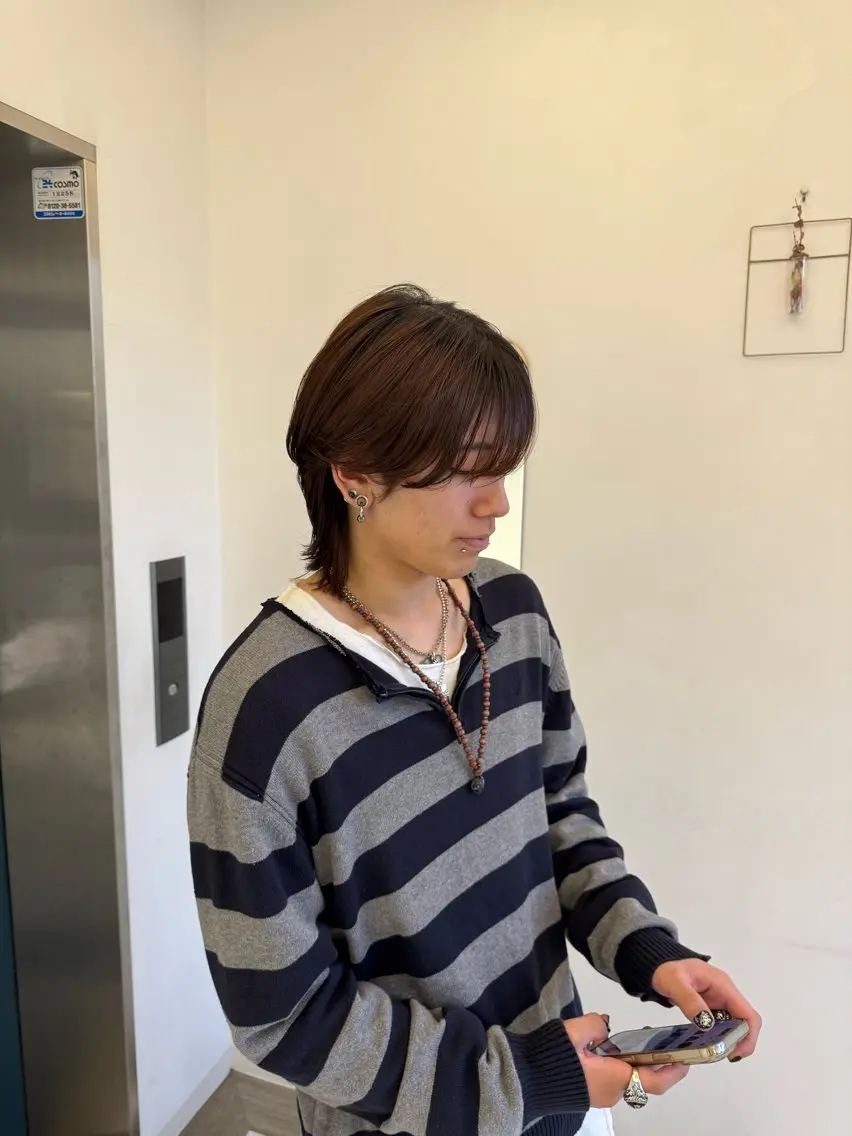メンズ メンズウルフカット ウルフカット カナモリ ハヤトのヘアスタイル