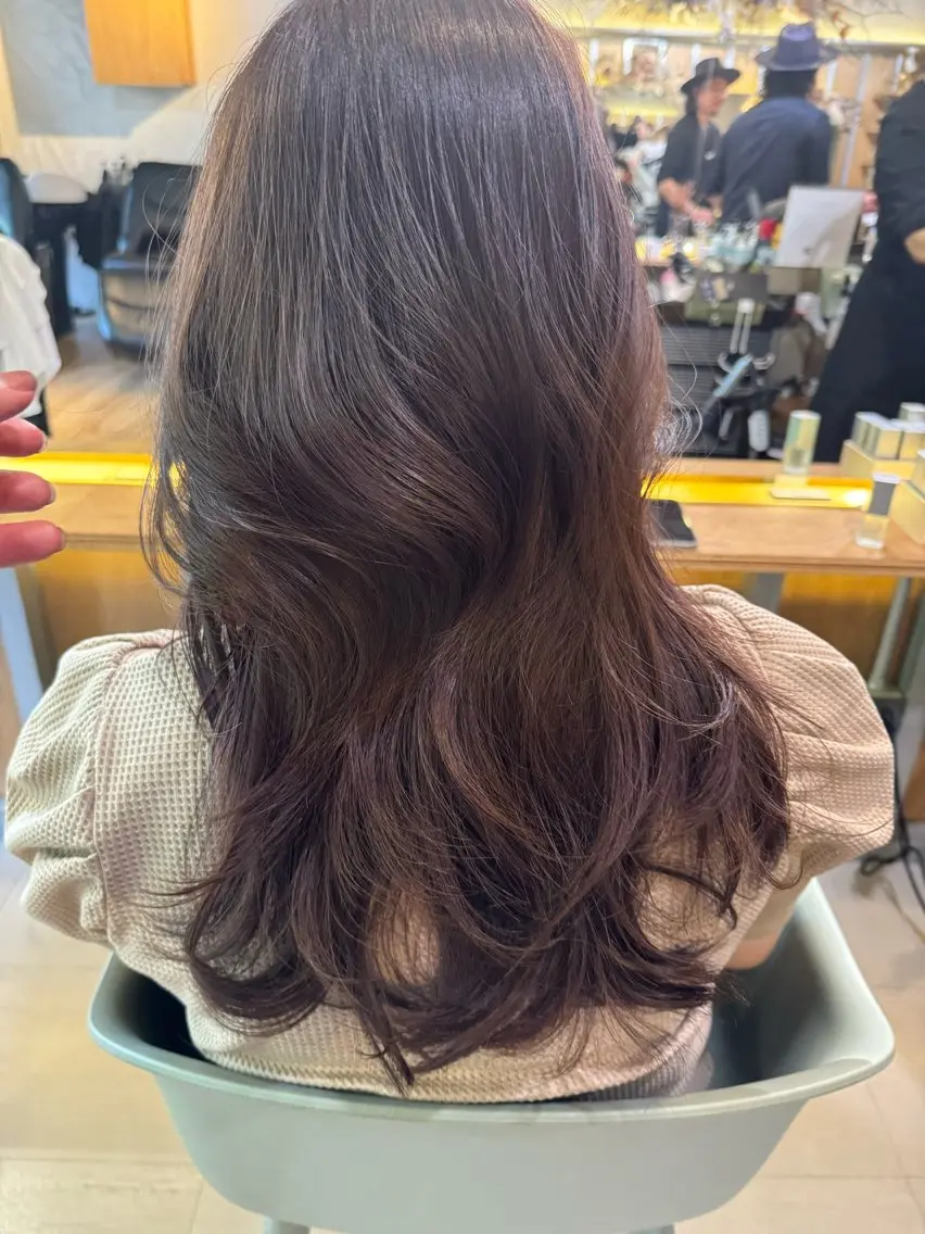 セミロング カラー 透明感カラー 西梅田🌿髪質改善 井手　浩太朗のヘアスタイル