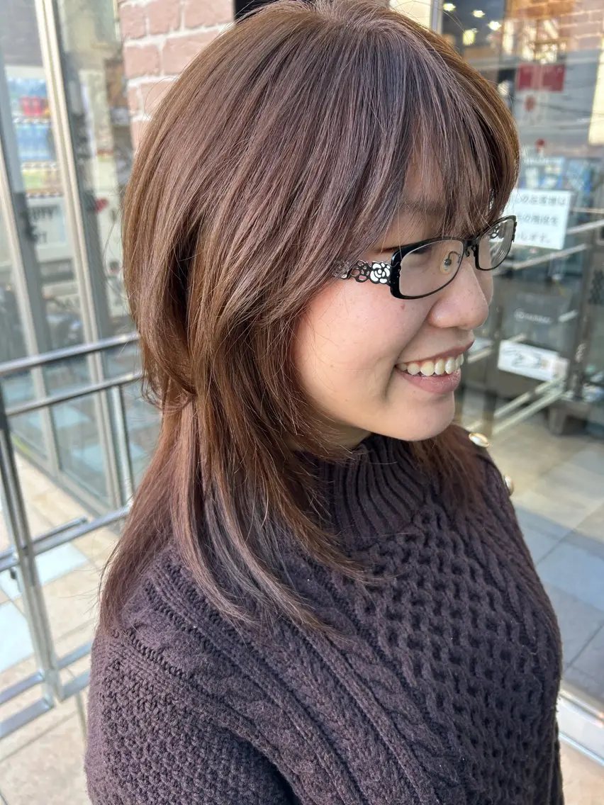 セミロング カラー 久木原 ゆりのヘアスタイル