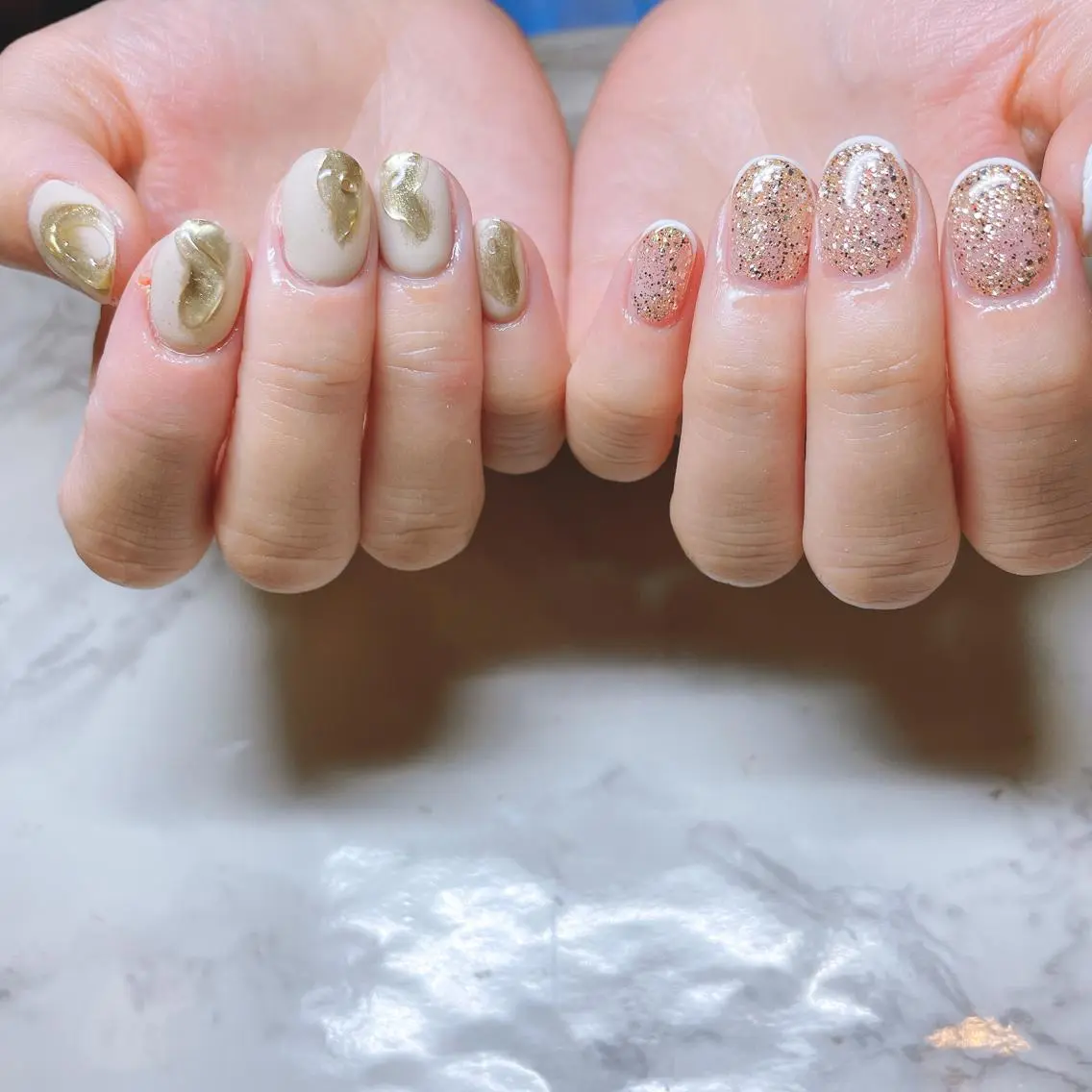 ネイル マグネットネイル ビー玉ネイル ニュアンスネイル ハンドネイル RANUN nailのネイルデザイン
