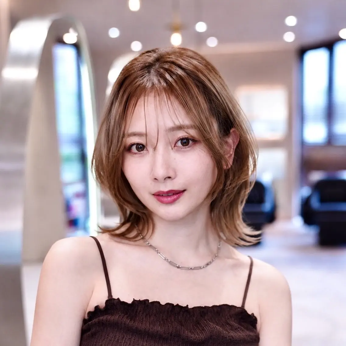 ミディアム カラー 透明感カラー くびれヘア 髪質改善 レイヤーカット ヘアカラー 遠藤惟斗/渋谷/ 透明感カラーのヘアスタイル