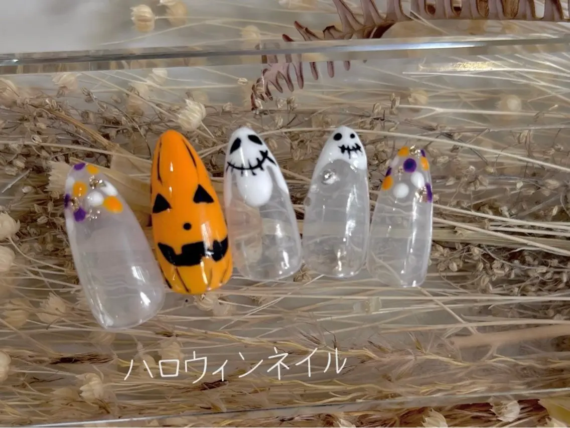 ネイル ハロウィン QUEENNA IL JR寺田町1分のネイルデザイン