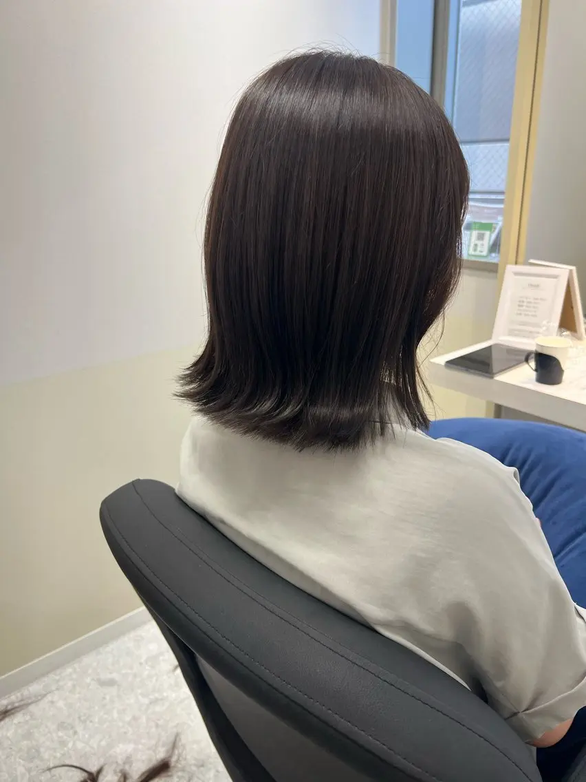 ミディアム カラー 透明感カラー カット ヘアカラー トリートメント 半個室サロン/透明感 /艶髪♡岸上 温♡のヘアスタイル