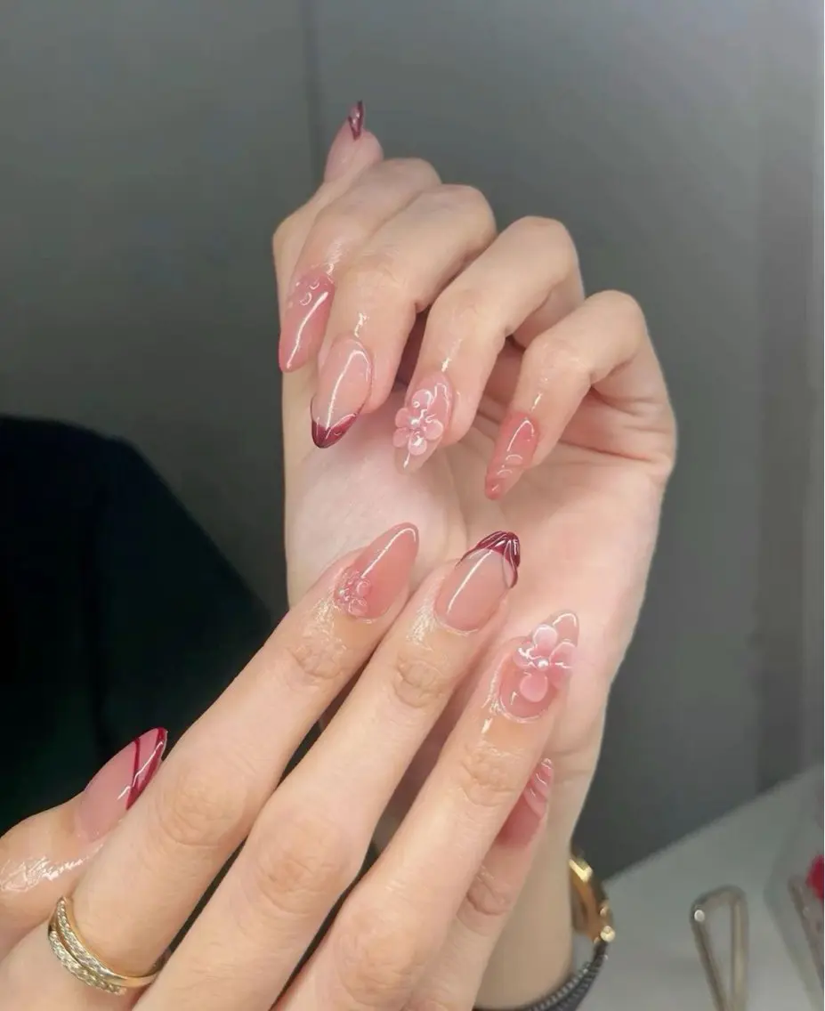 ネイル アートネイル オーロラネイル ブルー チークネイル フットネイル ハンドネイル NAILS168 新大久保店のネイルデザイン