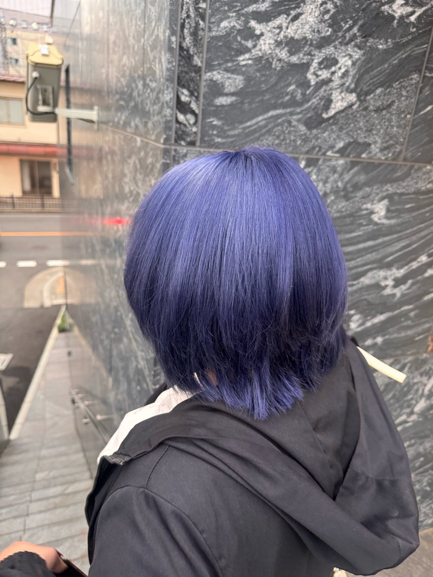 ミディアム カラー ブリーチ ラベンダーカラー ネイビーカラー .ａｎｃ 大宮のヘアケア屋さんのヘアスタイル