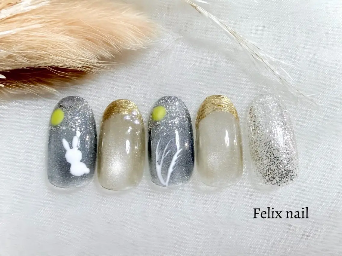 ネイル ハンドネイル フェリックスネイル 大人綺麗/トレンドのネイルデザイン