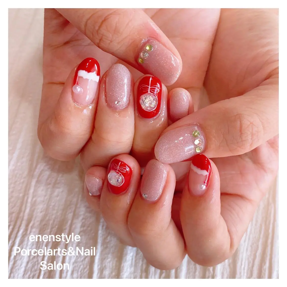 ミディアム ネイル ハンドネイル 🐾enen style 🐾のネイルデザイン