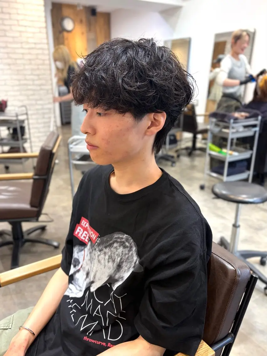 メンズカット＋シャドウパーマの写真