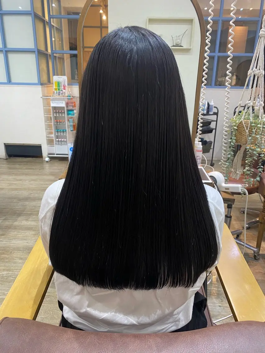 ロング カラー 黒髪 ブリーチ ブラウンカラー ダブルカラー イルミナカラー N°+aero 😊れいか😊のヘアスタイル