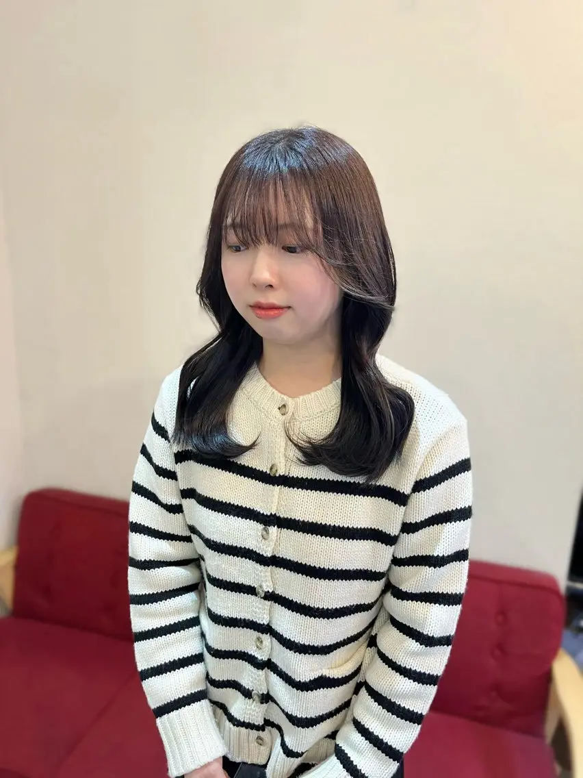 カラー ヘアアレンジ ブラウンカラー ナチュラルブラウン カット ヘアカラー 似合わせ顔まわり カット💛森尾真由美のヘアスタイル