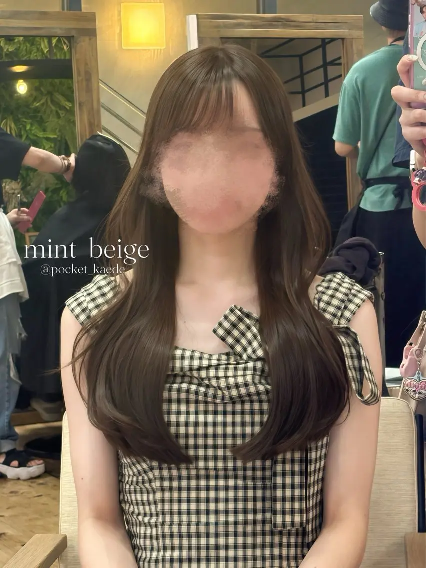 ロング カット ヘアカラー 🤍韓国ヘア/ かえで🤍のヘアスタイル