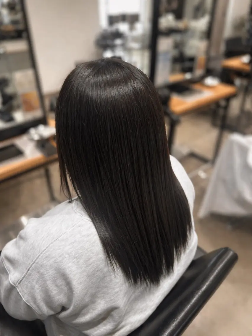 セミロング カラー ブラウンカラー トリートメント ヘアカラー くろだ かなのヘアスタイル